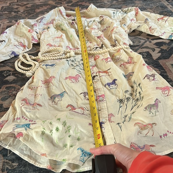 NWT MOTHER New to Town Shirt Dress Goodbye Horses - Picture 7 of 8